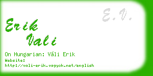 erik vali business card