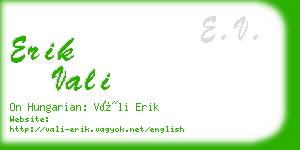 erik vali business card